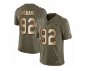 Youth Nike Los Angeles Chargers #92 Brandon Mebane Limited Olive Gold 2017 Salute to Service NFL Jersey