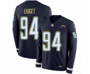 Youth Nike Los Angeles Chargers #94 Corey Liuget Limited Navy Blue Therma Long Sleeve NFL Jersey