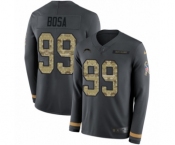 Youth Nike Los Angeles Chargers #99 Joey Bosa Limited Black Salute to Service Therma Long Sleeve NFL Jersey