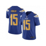 Youth Nike San Diego Chargers #15 Dontrelle Inman Limited Electric Blue Rush NFL Jersey