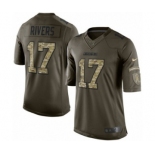 Youth Nike San Diego Chargers #17 Philip Rivers Limited Green Salute to Service NFL Jersey