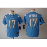 nike youth nfl jerseys san diego chargers #17 rivers lt.blue[nike limited]