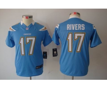 nike youth nfl jerseys san diego chargers #17 rivers lt.blue[nike limited]