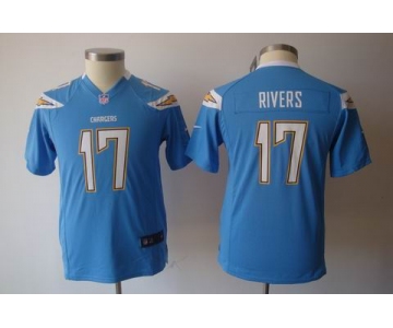 nike youth nfl jerseys san diego chargers #17 rivers lt.blue[nike]