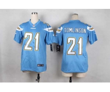 nike youth nfl jerseys san diego chargers #21 tomlinson lt.blue[nike]