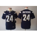 nike youth nfl jerseys san diego chargers #24 mathews dk.blue[nike limited]