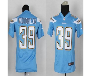 nike youth nfl jerseys san diego chargers #39 woodhead lt.blue[new nike]