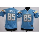 nike youth nfl jerseys san diego chargers #85 gates lt.blue[nike]