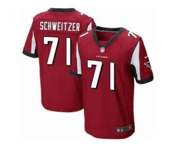 Men Nike Atlanta Falcons #71 Wes Schweitzer Elite Red Team Color NFL Jersey