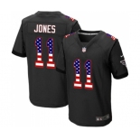 Men's Atlanta Falcons #11 Julio Jones Elite Black Alternate USA Flag Fashion Football Jersey