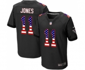 Men's Atlanta Falcons #11 Julio Jones Elite Black Alternate USA Flag Fashion Football Jersey