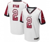 Men's Atlanta Falcons #2 Matt Ryan Elite White Road Drift Fashion Football Jersey