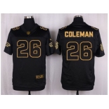 Nike Atlanta Falcons #26 Tevin Coleman Black Pro Line Gold Collection Jersey[Elite]