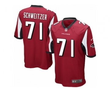 Men Nike Atlanta Falcons #71 Wes Schweitzer Game Red Team Color NFL Jersey