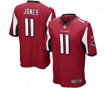 Men's Atlanta Falcons #11 Julio Jones Game Red Team Color Football Jersey