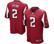 Men's Atlanta Falcons #2 Matt Ryan Game Red Team Color Football Jersey