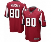 Men's Atlanta Falcons #80 Luke Stocker Game Red Team Color Football Jersey