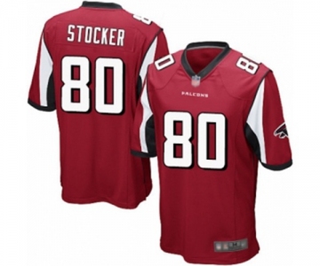 Men's Atlanta Falcons #80 Luke Stocker Game Red Team Color Football Jersey