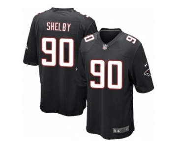 Men's Nike Atlanta Falcons #90 Derrick Shelby Game Black Alternate NFL Jersey