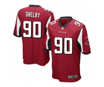 Men's Nike Atlanta Falcons #90 Derrick Shelby Game Red Team Color NFL Jersey