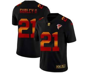 Atlanta Falcons #21 Todd Gurley II Men's Black Nike Red Orange Stripe Vapor Limited NFL Jersey