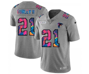 Atlanta Falcons #21 Todd Gurley II Men's Nike Multi-Color 2020 NFL Crucial Catch NFL Jersey Greyheather