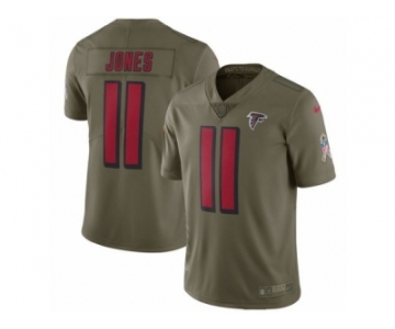 Men Nike Atlanta Falcons #11 Julio Jones Limited Olive 2017 Salute to Service NFL Jersey