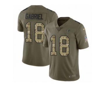 Men Nike Atlanta Falcons #18 Taylor Gabriel Limited Olive Camo 2017 Salute to Service NFL Jersey