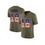 Men Nike Atlanta Falcons #18 Taylor Gabriel Limited Olive USA Flag 2017 Salute to Service NFL Jersey