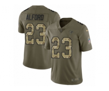 Men Nike Atlanta Falcons #23 Robert Alford Limited Olive Camo 2017 Salute to Service NFL Jersey