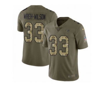 Men Nike Atlanta Falcons #33 Blidi Wreh-Wilson Limited Olive Camo 2017 Salute to Service NFL Jersey