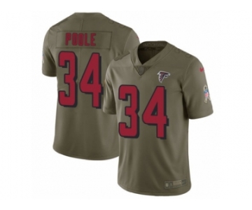 Men Nike Atlanta Falcons #34 Brian Poole Limited Olive 2017 Salute to Service NFL Jersey