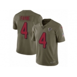 Men Nike Atlanta Falcons #4 Brett Favre Limited Olive 2017 Salute to Service NFL Jersey