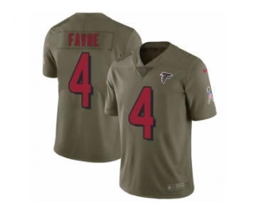 Men Nike Atlanta Falcons #4 Brett Favre Limited Olive 2017 Salute to Service NFL Jersey