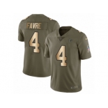 Men Nike Atlanta Falcons #4 Brett Favre Limited Olive Gold 2017 Salute to Service NFL Jersey