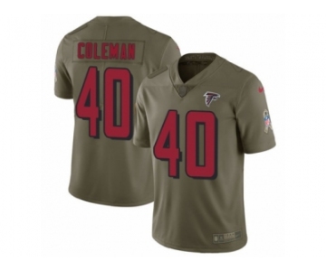 Men Nike Atlanta Falcons #40 Derrick Coleman Limited Olive 2017 Salute to Service NFL Jersey