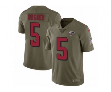 Men Nike Atlanta Falcons #5 Matt Bosher Limited Olive 2017 Salute to Service NFL Jersey