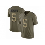 Men Nike Atlanta Falcons #5 Matt Bosher Limited Olive Camo 2017 Salute to Service NFL Jersey