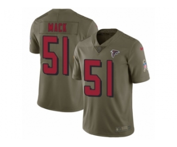 Men Nike Atlanta Falcons #51 Alex Mack Limited Olive 2017 Salute to Service NFL Jersey