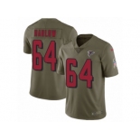 Men Nike Atlanta Falcons #64 Sean Harlow Limited Olive 2017 Salute to Service NFL Jersey