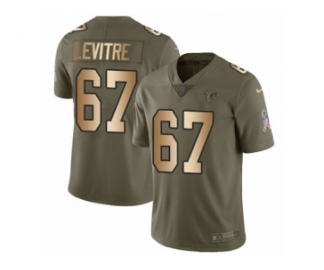 Men Nike Atlanta Falcons #67 Andy Levitre Limited Olive Gold 2017 Salute to Service NFL Jersey