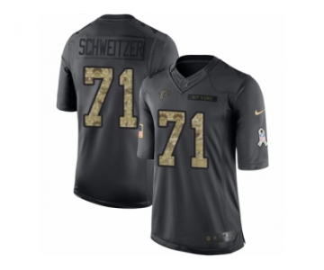 Men Nike Atlanta Falcons #71 Wes Schweitzer Limited Black 2016 Salute to Service NFL Jersey