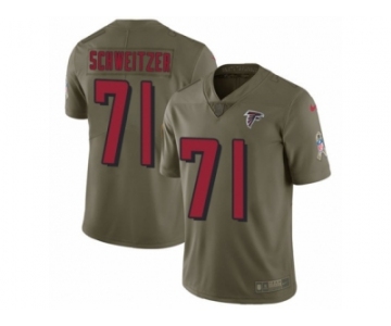 Men Nike Atlanta Falcons #71 Wes Schweitzer Limited Olive 2017 Salute to Service NFL Jersey