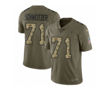 Men Nike Atlanta Falcons #71 Wes Schweitzer Limited Olive Camo 2017 Salute to Service NFL Jersey