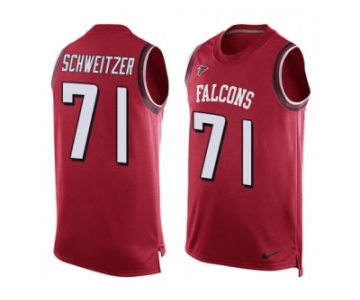 Men Nike Atlanta Falcons #71 Wes Schweitzer Limited Red Player Name & Number Tank Top NFL Jersey