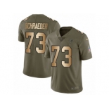 Men Nike Atlanta Falcons #73 Ryan Schraeder Limited Olive Gold 2017 Salute to Service NFL Jersey