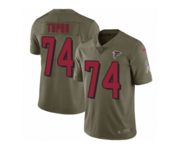 Men Nike Atlanta Falcons #74 Tani Tupou Limited Olive 2017 Salute to Service NFL Jersey