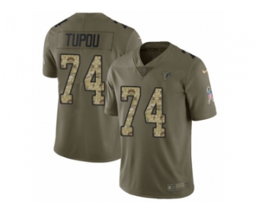 Men Nike Atlanta Falcons #74 Tani Tupou Limited Olive Camo 2017 Salute to Service NFL Jersey