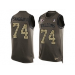 Men Nike Atlanta Falcons #74 Ty Sambrailo Limited Green Salute to Service Tank Top NFL Jersey