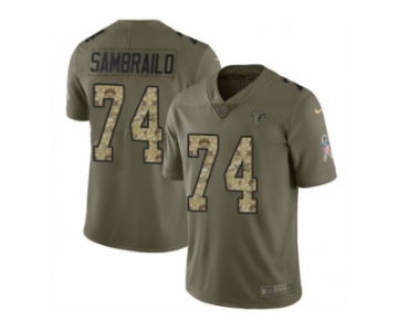 Men Nike Atlanta Falcons #74 Ty Sambrailo Limited Olive Camo 2017 Salute to Service NFL Jersey